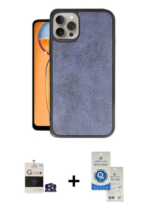ieg™ iPhone 14 Pro Max Kılıf Kıvılcım Işık Serisi - Şeffaf Royal Nano Ekran Koruyucu + Gümüş Bilvis