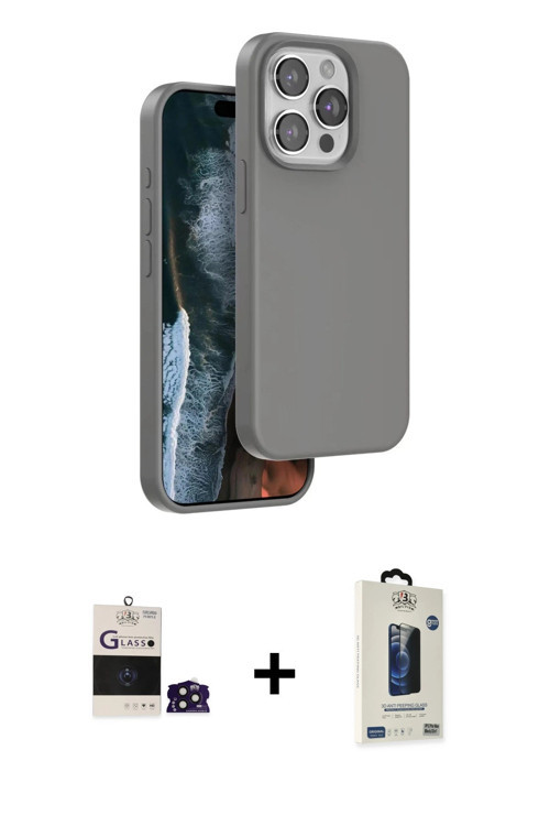 ieg™ iPhone 14 Pro Max Kılıf Kıvılcım Çizgi Serisi - Siyah Bilvis Hayalet Cam Ekran Koruyucu + Derin