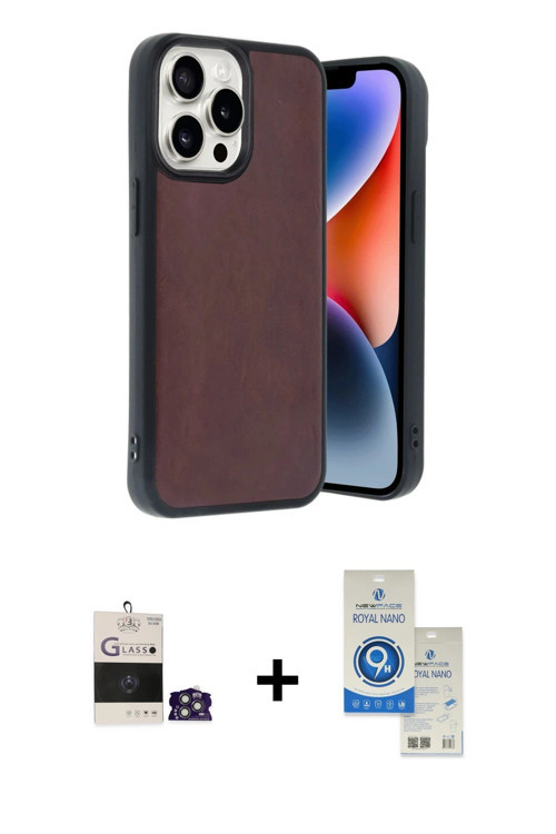 ieg™ iPhone 14 Pro Max Kılıf Kıvılcım Işık Serisi - Şeffaf Royal Nano Ekran Koruyucu + Gümüş Bilvis