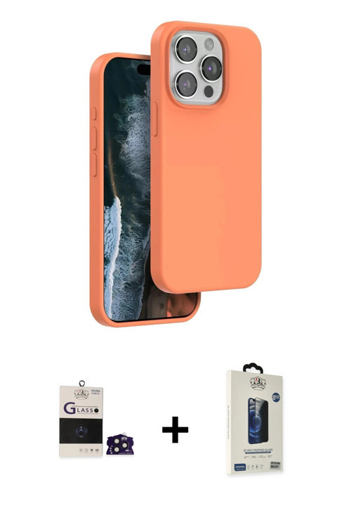 ieg™ iPhone 14 Pro Max Kılıf Kıvılcım Çizgi Serisi - Siyah Bilvis Hayalet Cam Ekran Koruyucu + Derin