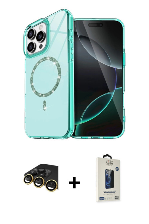 ieg™ iPhone 14 Pro Max Kılıf Kıvılcım Form Prime - Siyah Bilvis Hayalet Cam Ekran Koruyucu + Gold Ra