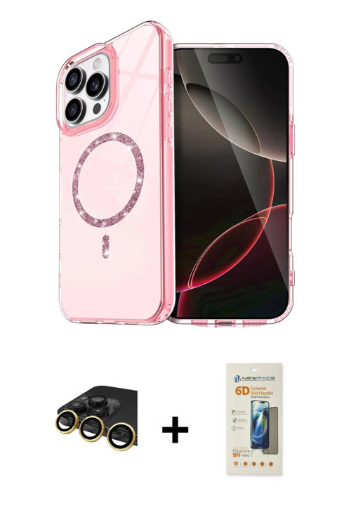 ieg™ iPhone 14 Pro Max Kılıf Kıvılcım Form Prime - Siyah 6D Mat Seramik Hayalet Nano Ekran Koruyucu
