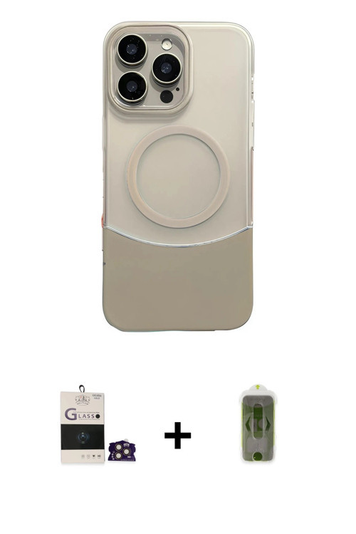 ieg™ iPhone 14 Pro Max Kılıf Kozmos Form Özel Seri - Siyah Joko Magic 5D Hayalet Cam + Gold Bilvis T