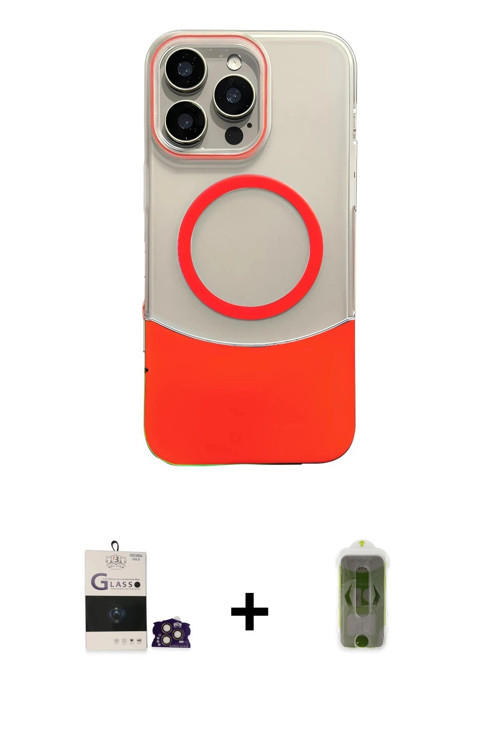 ieg™ iPhone 14 Pro Max Kılıf Kozmos Form Özel Seri - Siyah Joko Magic 5D Hayalet Cam + Gold Bilvis T