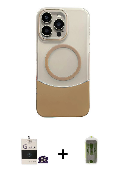 ieg™ iPhone 14 Pro Max Kılıf Kozmos Form Özel Seri - Siyah Joko Magic 5D Hayalet Cam + Gold Bilvis T