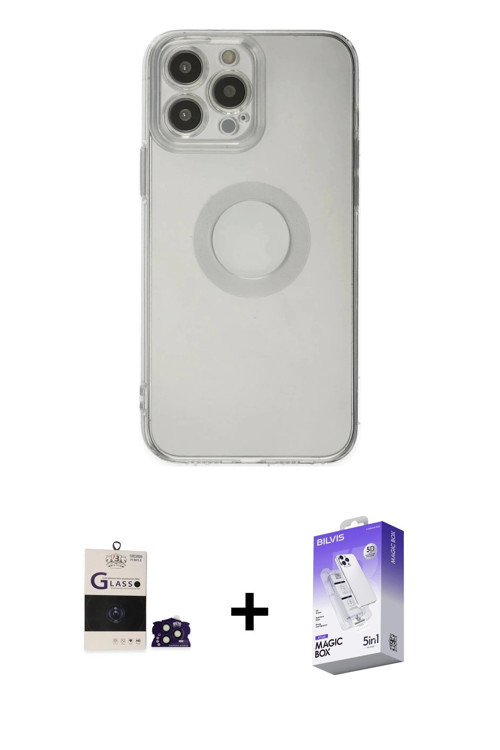 ieg™ iPhone 14 Pro Max Kılıf Kutup Klasik - Siyah Bilvis 5in1 3D Magic Cam Ekran Koruyucu + Derin Mo