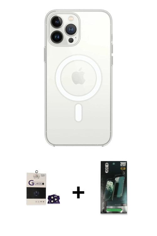 ieg™ iPhone 14 Pro Max Kılıf Kutup Klasik Serisi - Siyah 360 Mat Full Body Arka Koruyucu + Derin Mor