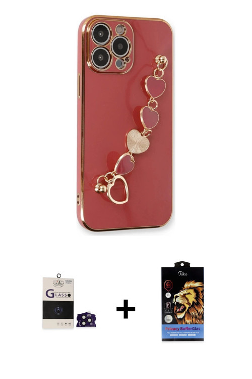 ieg™ iPhone 14 Pro Max Kılıf Nova Işık Prime - Siyah Buffer Hayalet Cam Ekran Koruyucu + Derin Mor B