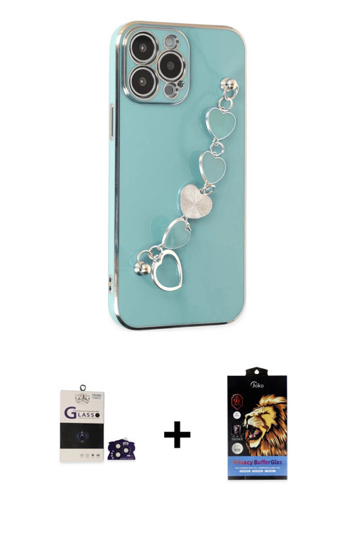 ieg™ iPhone 14 Pro Max Kılıf Nova Işık Prime - Siyah Buffer Hayalet Cam Ekran Koruyucu + Derin Mor B