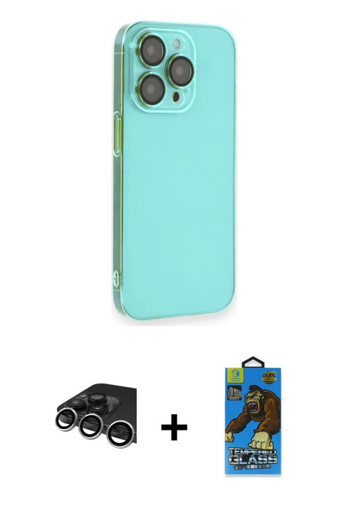 ieg™ iPhone 14 Pro Max Kılıf Siluet Minimal Özel Seri - Siyah 18D Cam Ekran Koruyucu + Gümüş Raze Me