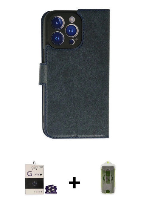 ieg™ iPhone 14 Pro Max Kılıf Siluet Işık Serisi - Siyah Joko Magic 5D Hayalet Cam + Gümüş Bilvis Tit