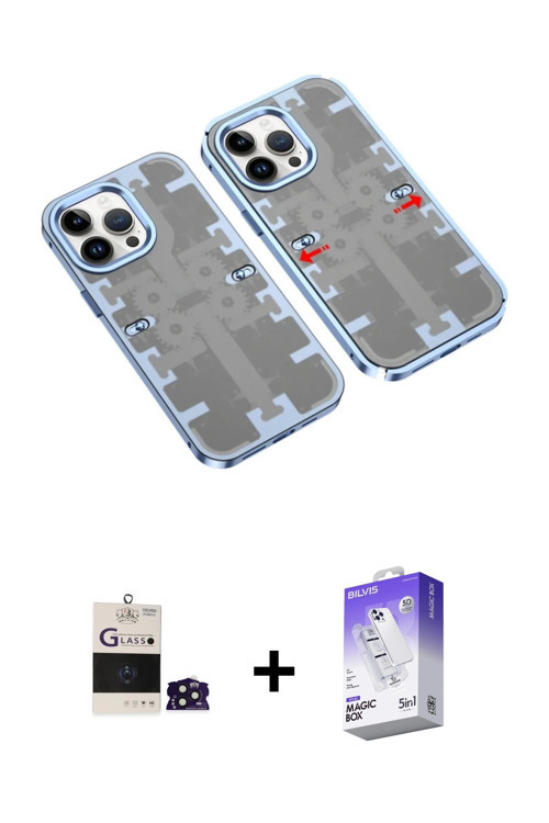 ieg™ iPhone 14 Pro Max Kılıf Ufuk Doku Prime - Siyah Bilvis 5in1 3D Magic Cam Ekran Koruyucu + Derin
