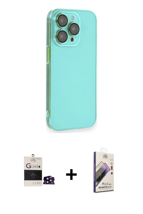 ieg™ iPhone 14 Pro Max Kılıf Siluet Minimal Özel Seri - Siyah Bilvis 3D Mat Cam Ekran Koruyucu + Siy