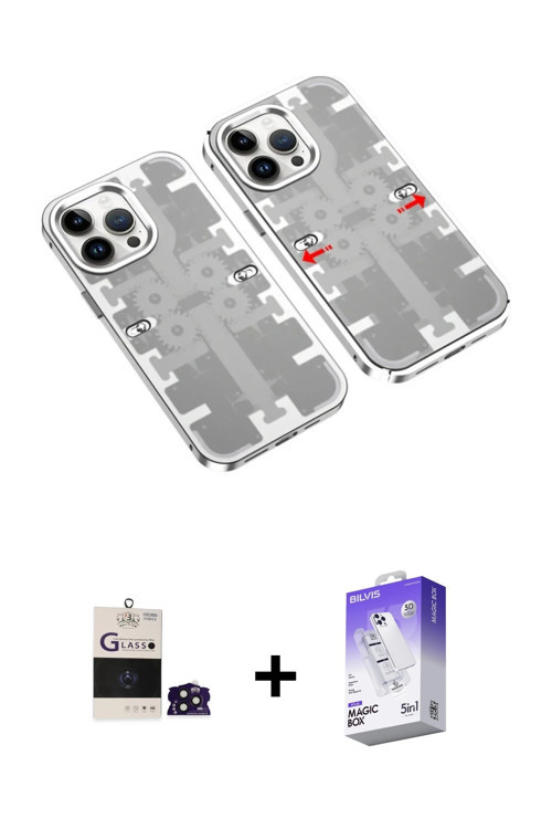 ieg™ iPhone 14 Pro Max Kılıf Ufuk Doku Prime - Siyah Bilvis 5in1 3D Magic Cam Ekran Koruyucu + Derin