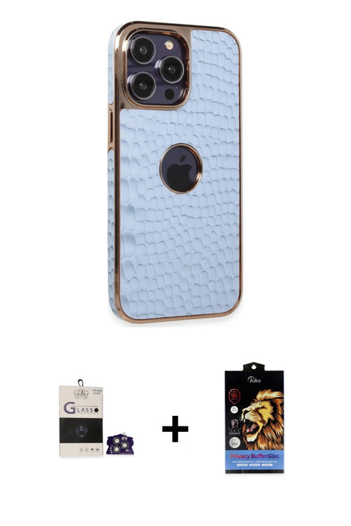 ieg™ iPhone 14 Pro Max Kılıf Ufuk Form Prime - Siyah Buffer Hayalet Cam Ekran Koruyucu + Gümüş Bilvi