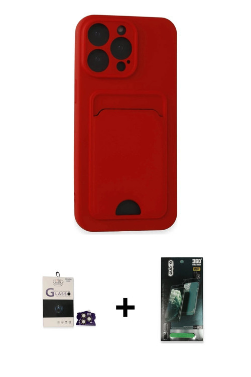 ieg™ iPhone 14 Pro Max Kılıf Vadi Çizgi Prime - Siyah 360 Mat Full Body Arka Koruyucu + Gold Bilvis