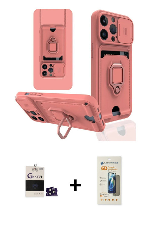 ieg™ iPhone 14 Pro Max Kılıf Vadi Form Prime - Siyah 6D Mat Seramik Hayalet Nano Ekran Koruyucu + De