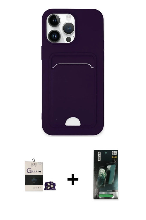 ieg™ iPhone 14 Pro Max Kılıf Vadi Çizgi Prime - Siyah 360 Mat Full Body Arka Koruyucu + Gold Bilvis