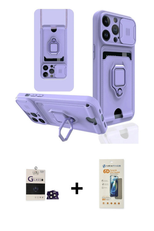 ieg™ iPhone 14 Pro Max Kılıf Vadi Form Prime - Siyah 6D Mat Seramik Hayalet Nano Ekran Koruyucu + De