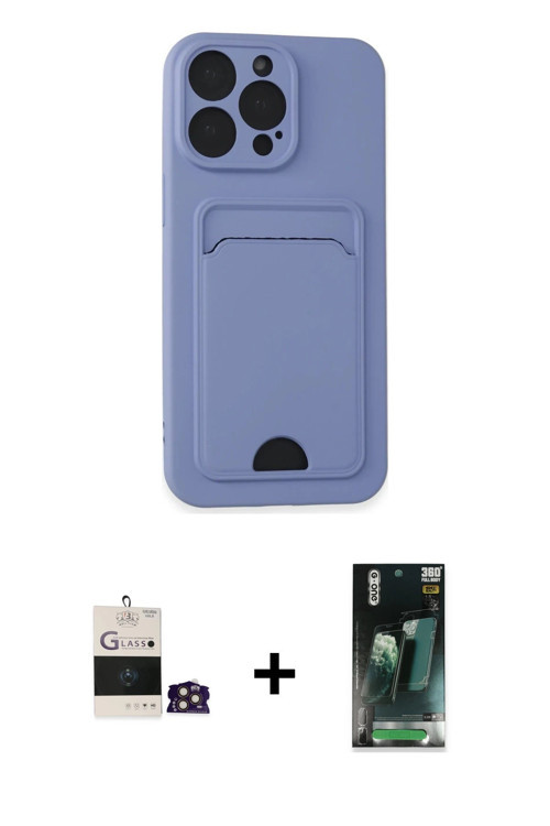 ieg™ iPhone 14 Pro Max Kılıf Vadi Çizgi Prime - Siyah 360 Mat Full Body Arka Koruyucu + Gold Bilvis