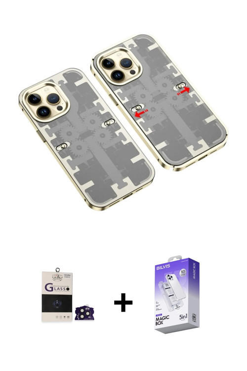 ieg™ iPhone 14 Pro Max Kılıf Ufuk Doku Prime - Siyah Bilvis 5in1 3D Magic Cam Ekran Koruyucu + Derin
