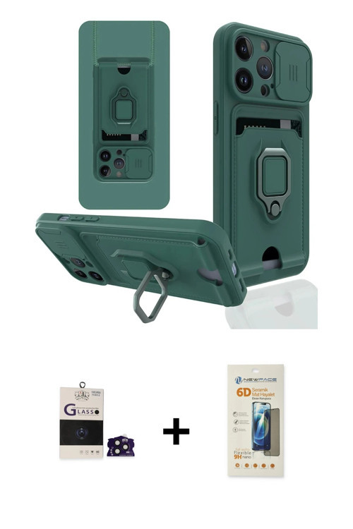 ieg™ iPhone 14 Pro Max Kılıf Vadi Form Prime - Siyah 6D Mat Seramik Hayalet Nano Ekran Koruyucu + De