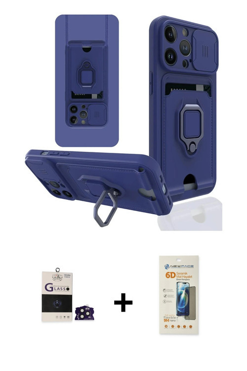ieg™ iPhone 14 Pro Max Kılıf Vadi Form Prime - Siyah 6D Mat Seramik Hayalet Nano Ekran Koruyucu + De