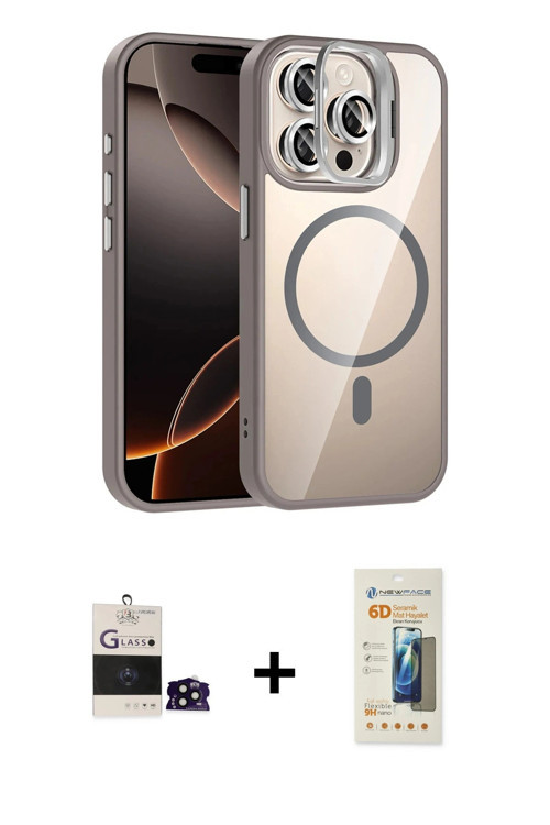 ieg™ iPhone 14 Pro Max Kılıf Yadigar Asil Koleksiyonu - Siyah 6D Mat Seramik Hayalet Nano Ekran Koru