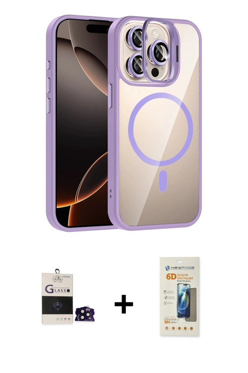 ieg™ iPhone 14 Pro Max Kılıf Yadigar Asil Koleksiyonu - Siyah 6D Mat Seramik Hayalet Nano Ekran Koru