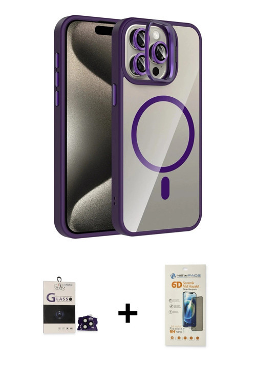 ieg™ iPhone 14 Pro Max Kılıf Yadigar Asil Koleksiyonu - Siyah 6D Mat Seramik Hayalet Nano Ekran Koru