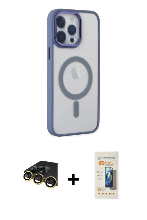 ieg™ iPhone 14 Pro Max Kılıf Yankı Işık Özel Seri - Siyah 6D Mat Seramik Hayalet Nano Ekran Koruyucu