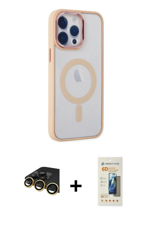 ieg™ iPhone 14 Pro Max Kılıf Yankı Işık Özel Seri - Siyah 6D Mat Seramik Hayalet Nano Ekran Koruyucu
