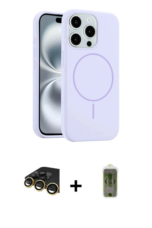 ieg™ iPhone 14 Pro Max Kılıf Yankı Form Serisi - Siyah Joko Magic 5D Hayalet Cam + Gold Raze Metal K