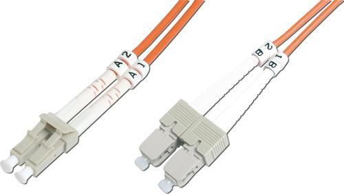 LC-SC Fiber Optik Patch Kablo, Multimode OM 2 50/125 Duplex, 3.0mm, LSZH, 15 metre