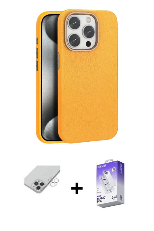 ieg™ iPhone 14 Pro Max Kılıf Zirve Modern Prime - Siyah Bilvis 5in1 3D Magic Cam Ekran Koruyucu + Gü
