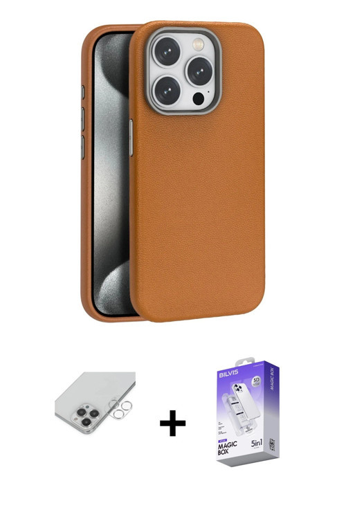 ieg™ iPhone 14 Pro Max Kılıf Zirve Modern Prime - Siyah Bilvis 5in1 3D Magic Cam Ekran Koruyucu + Gü