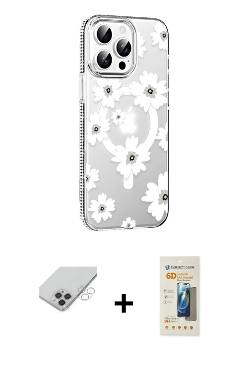 ieg™ iPhone 14 Pro Max Kılıf Yörünge Işık Prime - Siyah 6D Mat Seramik Hayalet Nano Ekran Koruyucu +