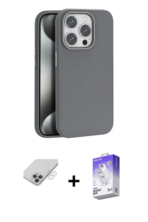 ieg™ iPhone 14 Pro Max Kılıf Zirve Modern Prime - Siyah Bilvis 5in1 3D Magic Cam Ekran Koruyucu + Gü