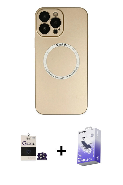 ieg™ iPhone 14 Pro Max Kılıf Zirve Klasik Prime - Siyah Bilvis 5in1 5D Magic Hayalet Cam Ekran Koruy