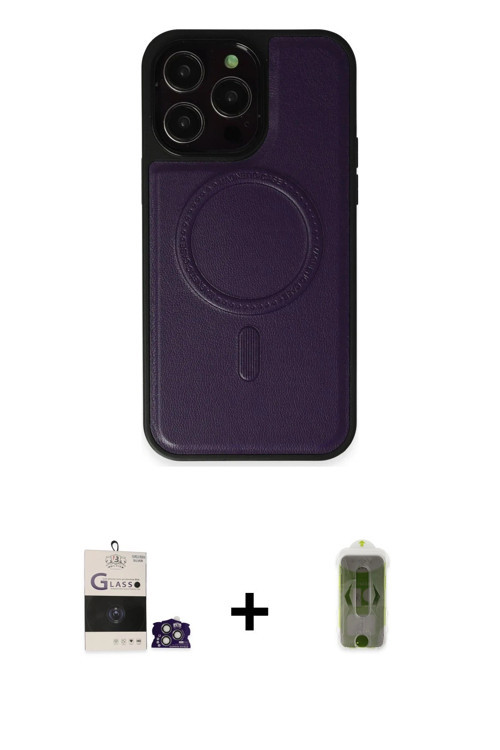 ieg™ iPhone 14 Pro Max Kılıf Zirve Işık Serisi - Siyah Joko Magic 5D Hayalet Cam + Gümüş Bilvis Tita