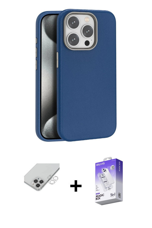 ieg™ iPhone 14 Pro Max Kılıf Zirve Modern Prime - Siyah Bilvis 5in1 3D Magic Cam Ekran Koruyucu + Gü