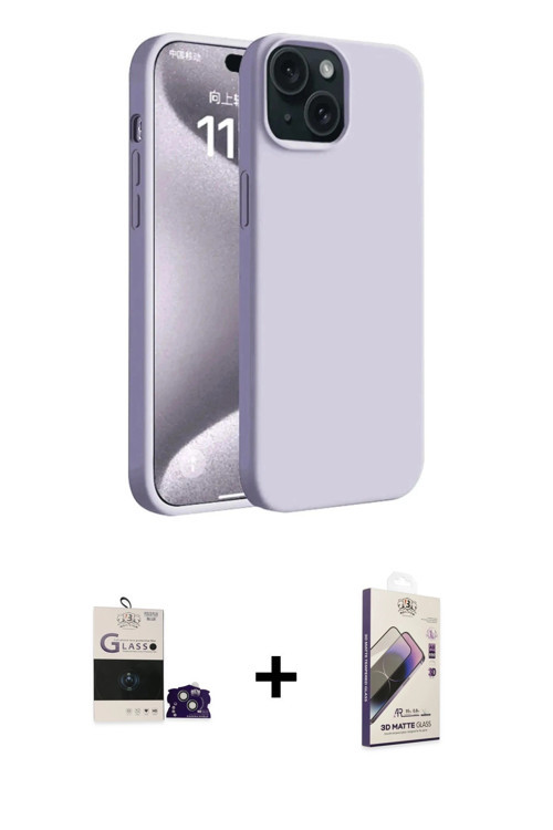 ieg™ iPhone 15 Kılıf Kozmos Yansıma Özel Seri - Siyah Bilvis 3D Mat Cam Ekran Koruyucu + Sierra Blue