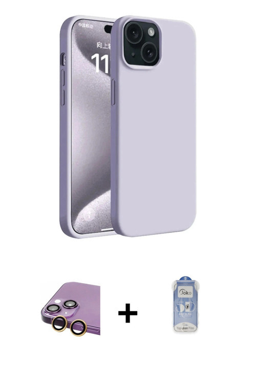 ieg™ iPhone 15 Kılıf Kozmos Yansıma Özel Seri - Siyah Joko Magic 5D Cam + Sarı Raze Metal Kamera Len