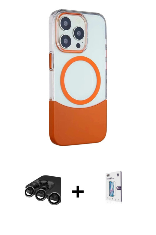 iPhone 15 Pro Kılıf Çekirdek Asil Özel Seri - Siyah Bilvis 0.18mm Plus Cam Ekran Koruyucu + Tit