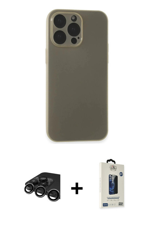 iPhone 15 Pro Kılıf Atlas Minimal Prime - Siyah Bilvis Hayalet Cam Ekran Koruyucu + Titanyum Gr