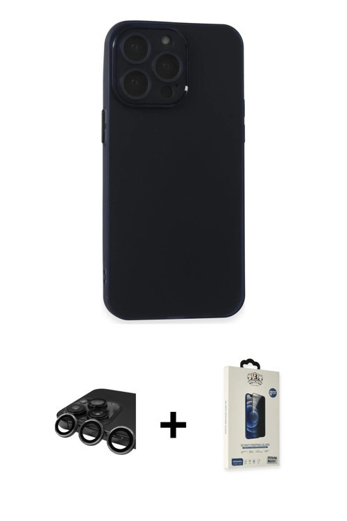 iPhone 15 Pro Kılıf Atlas Minimal Prime - Siyah Bilvis Hayalet Cam Ekran Koruyucu + Titanyum Gr