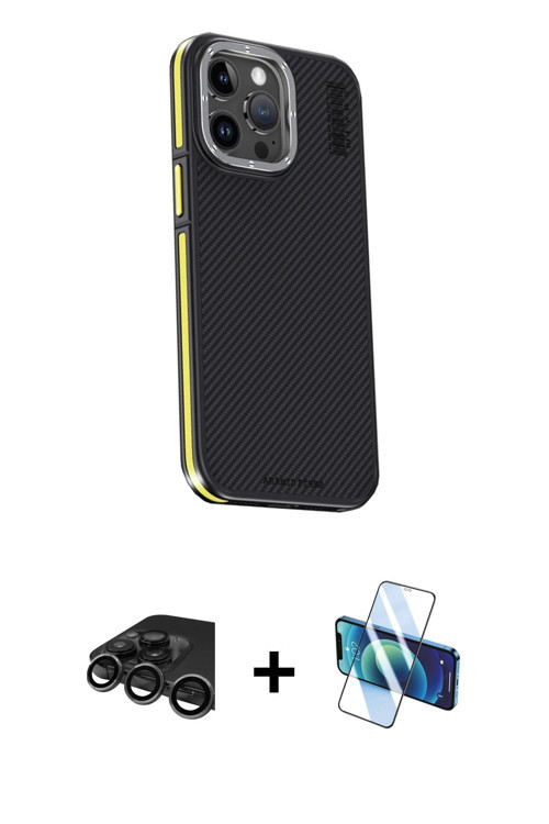 iPhone 15 Pro Kılıf Kıvılcım Modern Özel Seri - Siyah 3D Antistatik Seramik Nano Ekran Koruyucu