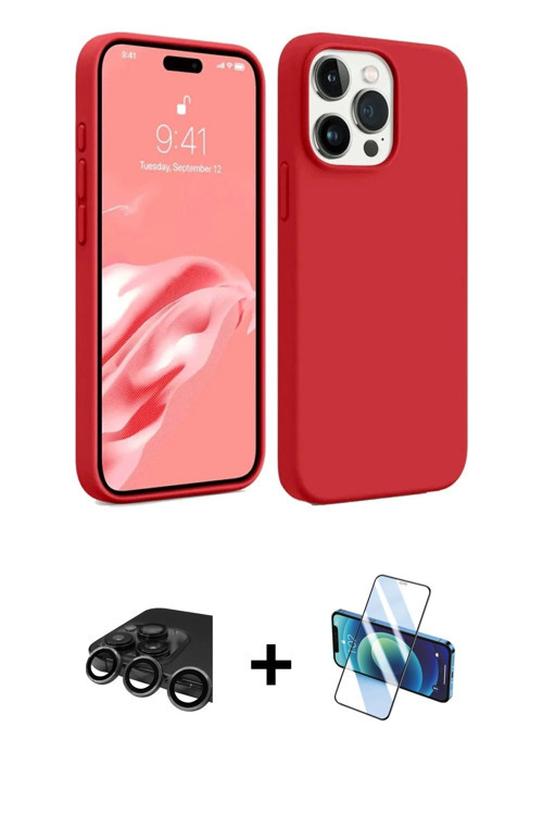 iPhone 15 Pro Kılıf Kozmos Yansıma Özel Seri - Siyah 3D Antistatik Seramik Nano Ekran Koruyucu