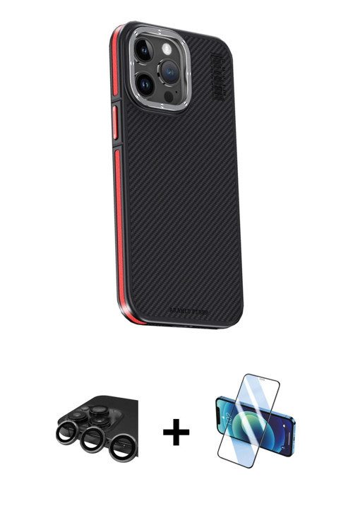iPhone 15 Pro Kılıf Kıvılcım Modern Özel Seri - Siyah 3D Antistatik Seramik Nano Ekran Koruyucu