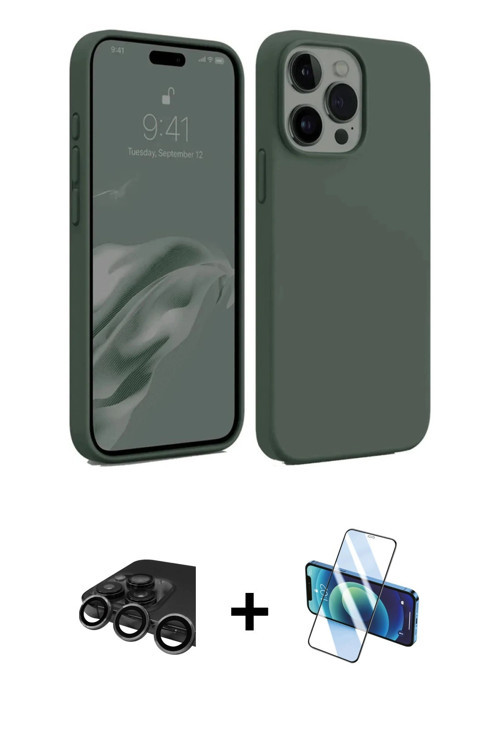 iPhone 15 Pro Kılıf Kozmos Yansıma Özel Seri - Siyah 3D Antistatik Seramik Nano Ekran Koruyucu
